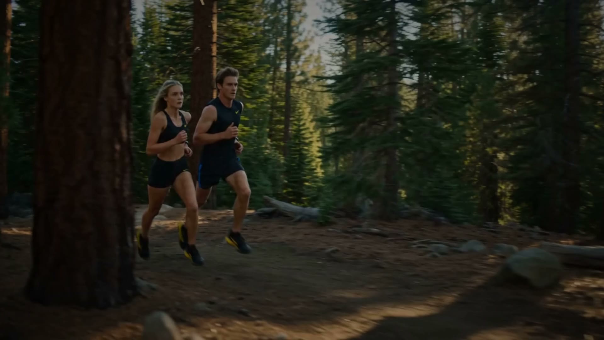 A trail-run clip on the timeline